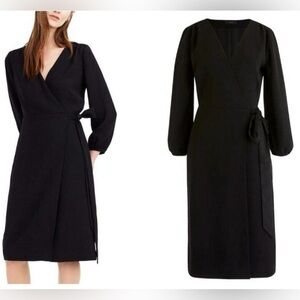 J Crew 365 Crepe Black Wrap Dress